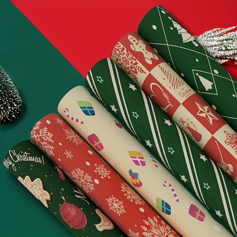 Hallmark Lot de 6 rouleaux de papier cadeau de Noël en 3 motifs :  : Cuisine et Maison
