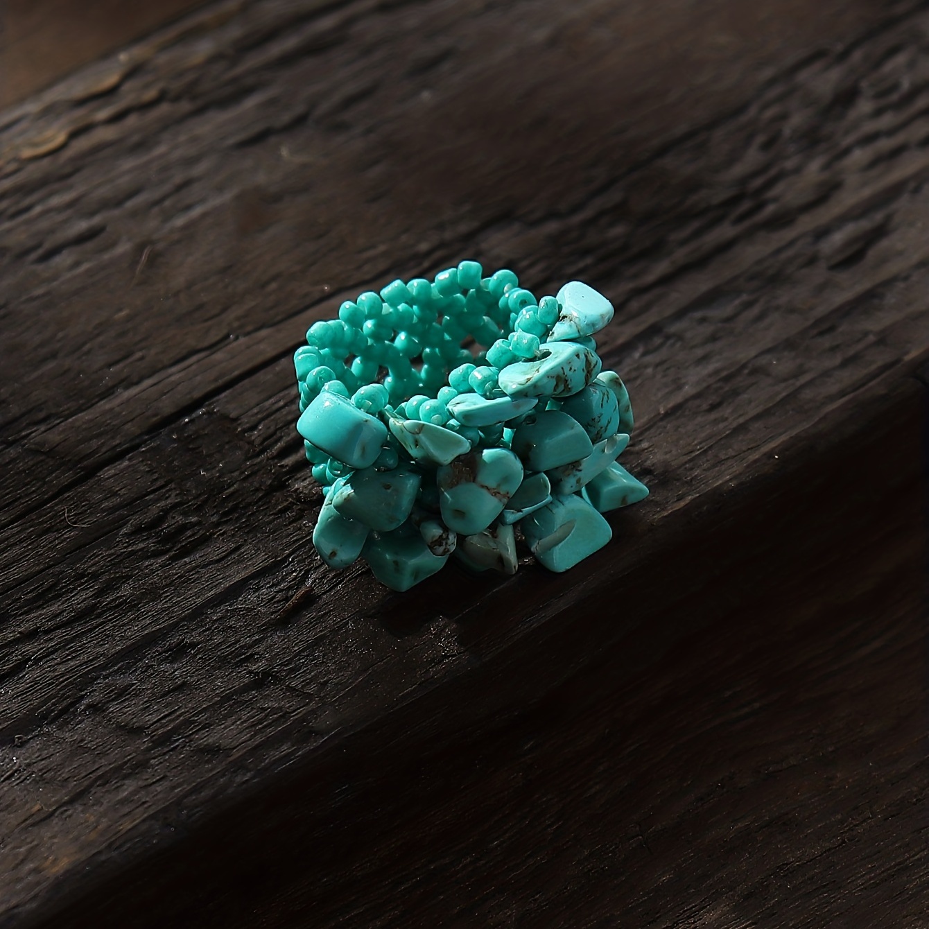 Bohemian Vacation Style Rice Beads Beaded Band Ring