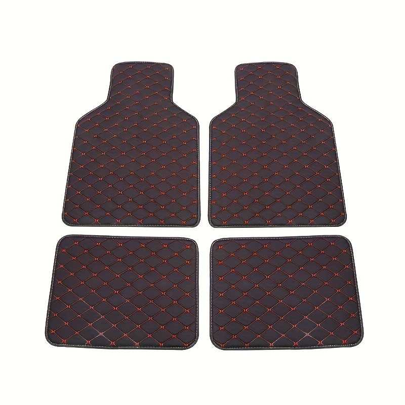 4pcs Waterproof Car Floor Mats Front & Rear Leather Car Carpet