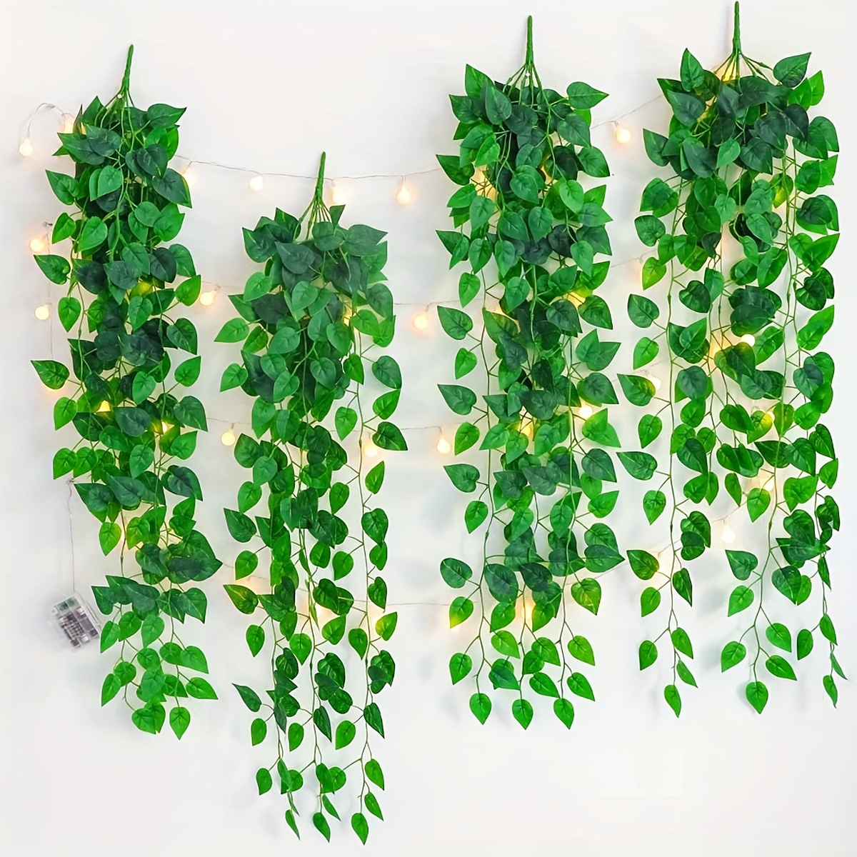 1pc Artificial Hanging Plants, Faux Ivy Vine Leaf Fake Green Ivy Leaves,  Fake Artificial Hanging Vine Leaves For Wall House Room Garden Patio Wedding