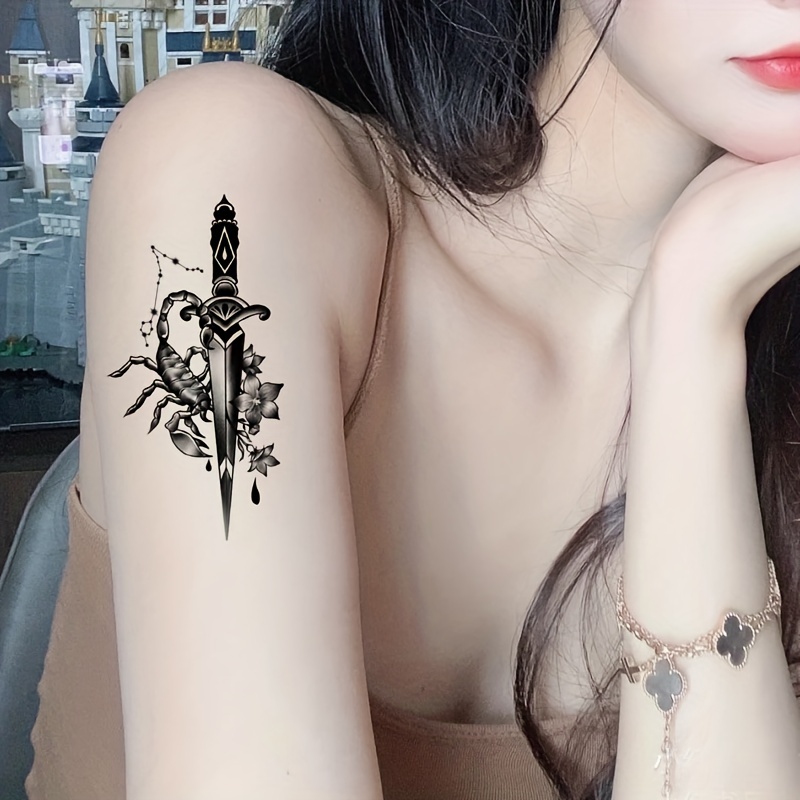1 Tatuaje Temporal Estilo Tinta Oscura Pegatina Tatuaje - Temu Mexico