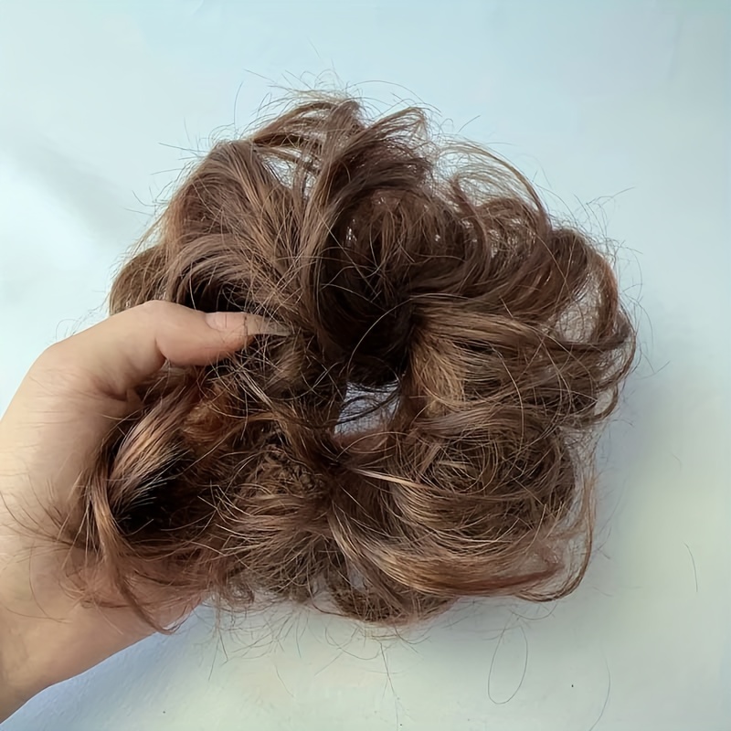 Elastic Scrunchie Bun Wig Hairpiece Synthetic Fiber Curly Temu