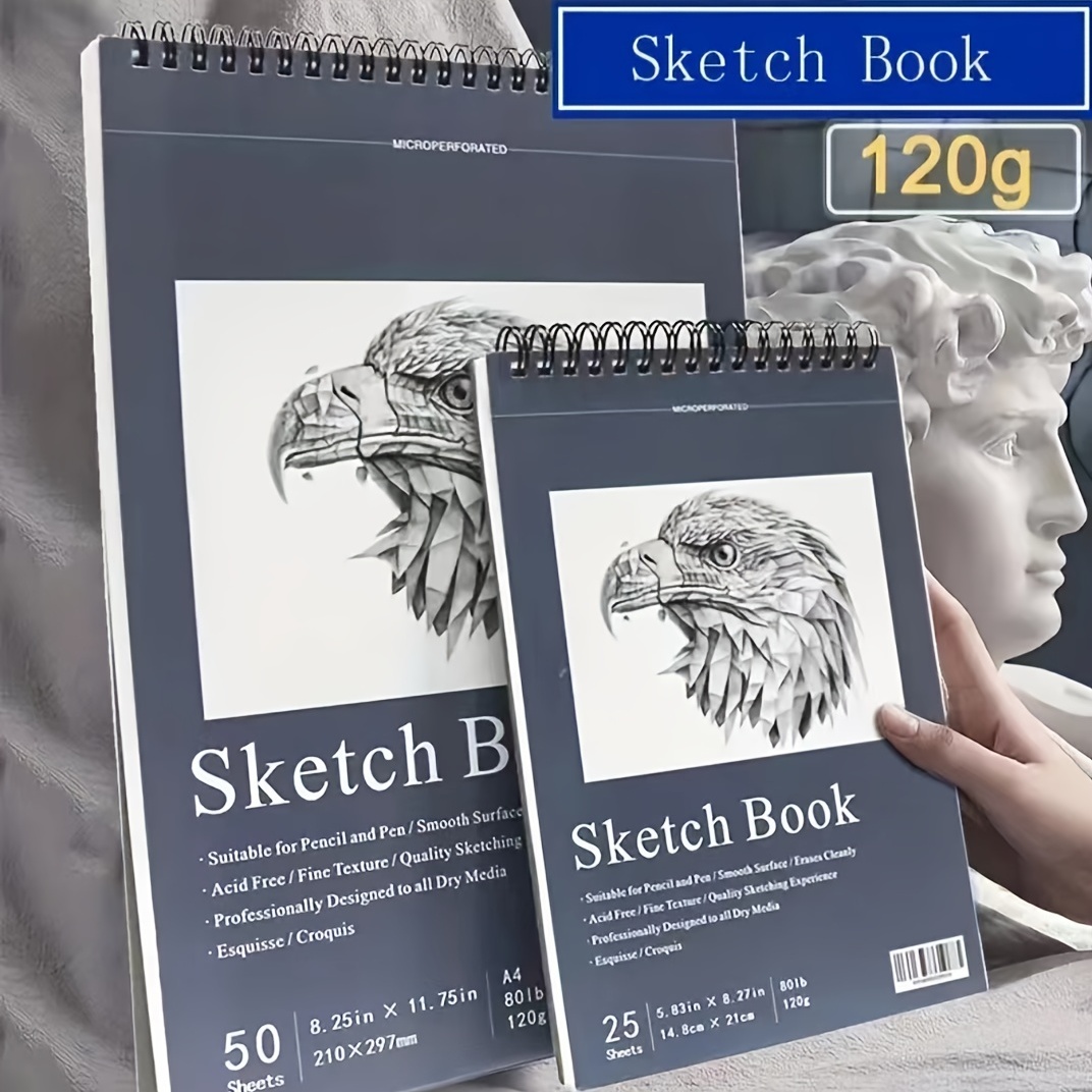  4 Pack Hardcover Sketchbook for Drawing 120 Sheets Spiral Bound  9 x 12 Sketch Pad Premium Art Sketchbook Artistic Drawing Painting Writing  (68lb/100gsm) for Kids Adults Beginners Artists, 4 Colors : Office Products