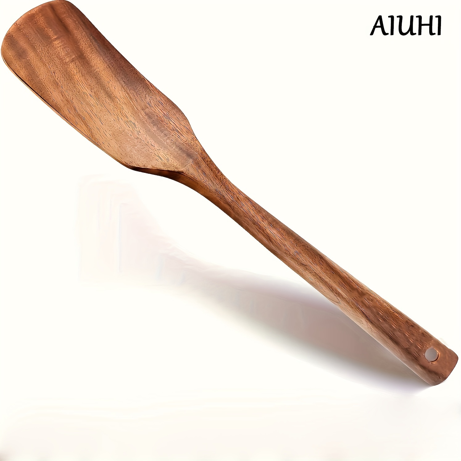 Gudamaye Utensilios de madera de 13 pulgadas de largo para cocinar,  cucharas de madera de mango largo para cocinar, juego de 7 cucharas de  madera para