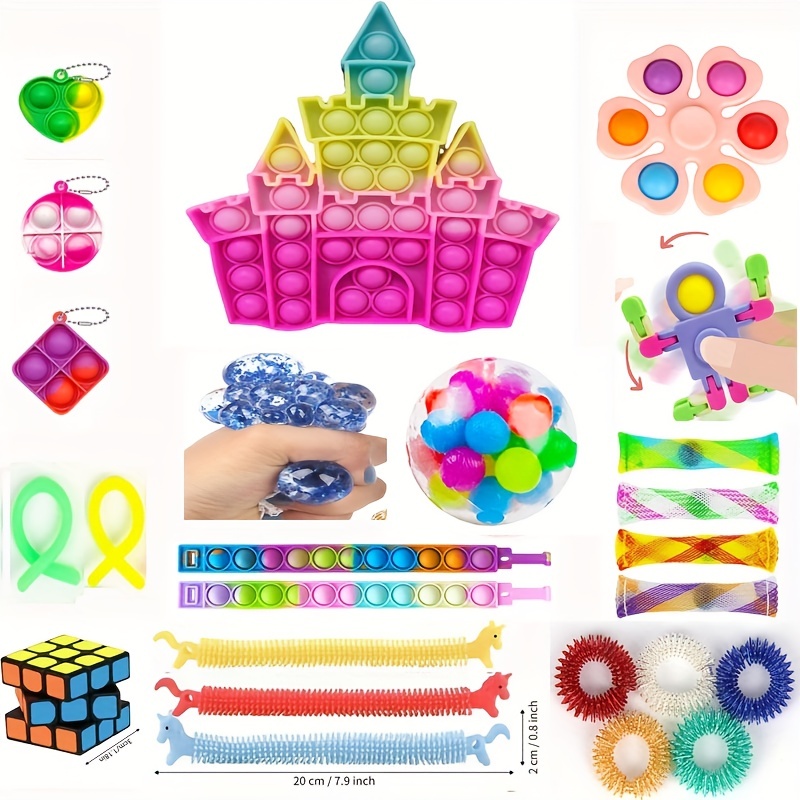 (56 Pcs) Fidget Toys Set Party Favors Pop It Stress Relief Autistic.Sensory Pack