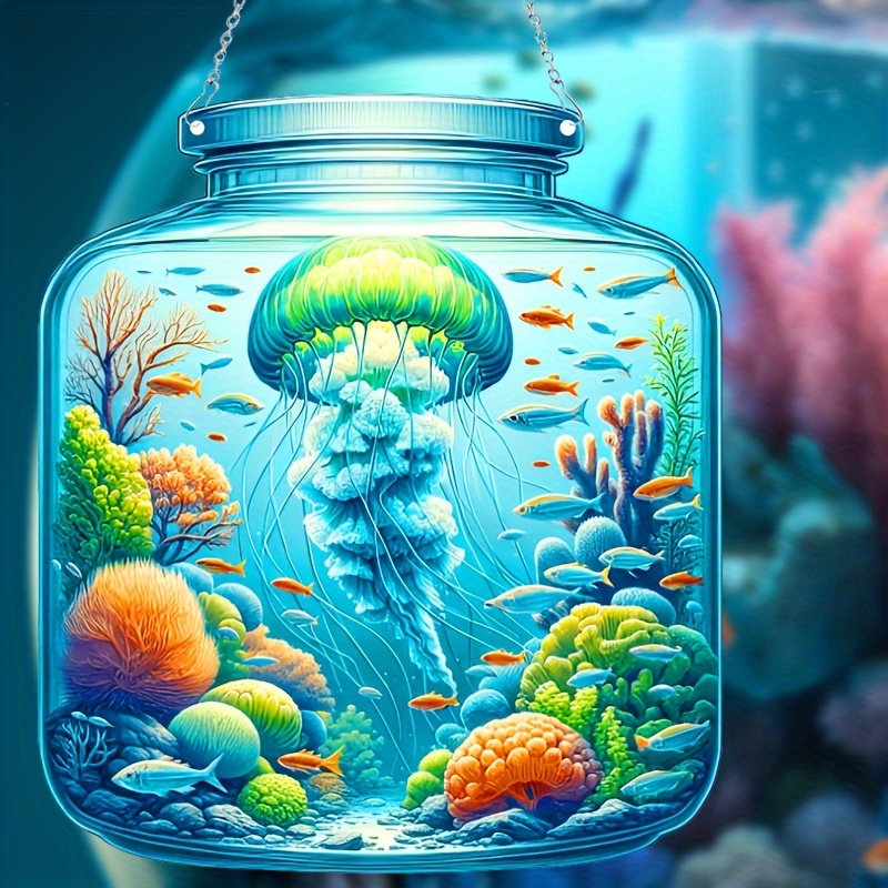 Medusa Fish Coralline Blue Sun Catcher Acrylic Plastic - Temu