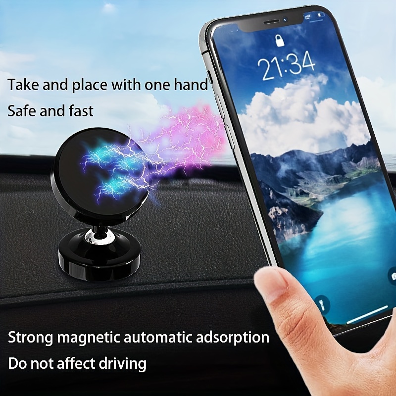 Support de téléphone magnétique pour voiture avec 4 aimants puissants pour  téléphone portable, table