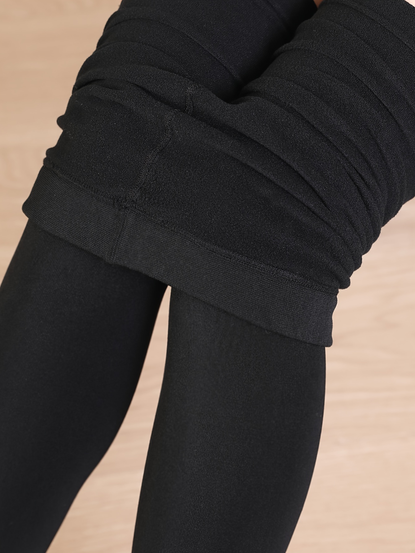 Fleece Lined Pantyhose Thermal Warm Slim Fit Footless Tights - Temu