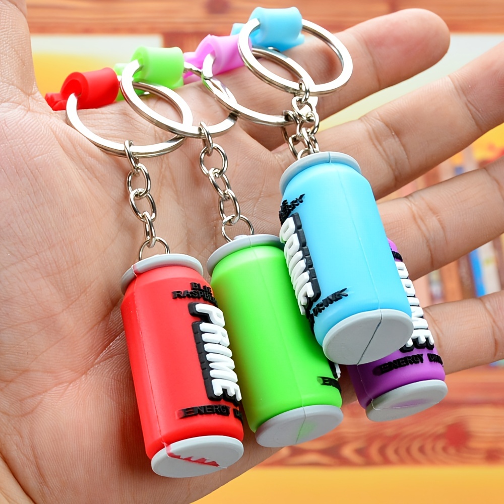1pc Beverage Bottle Keychain, Soft Rubber Energy Bottle Car Keychain Pendant for Men,Temu