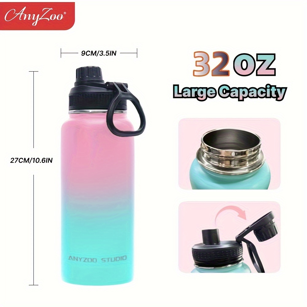 1pc Large Capacity Portable Outdoor Water Bottle With Handle