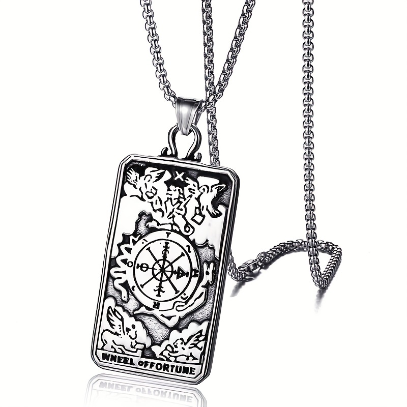 Compass Square Plate Pendant Cross Necklace Men's Punk Hip Hop Necklace -  Temu Romania