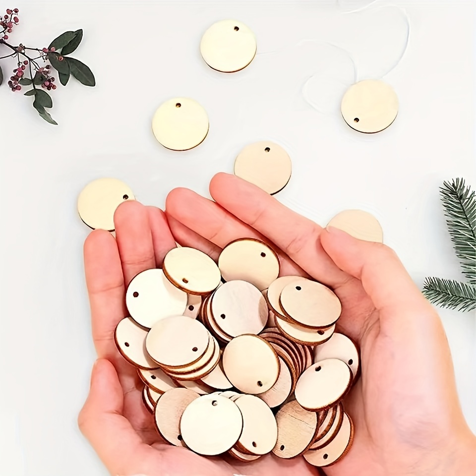 50pcs 2 Small Wood Circles Round Wood Discs DIY Round Blank Wooden For  Crafts, School Project, Decoration