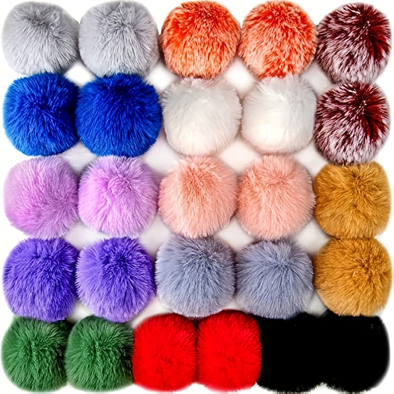 12Pcs/lot Fluffy Faux Rabbit Fox Fur Pompom Fur Pom Poms Ball For DIY Hat  Bags