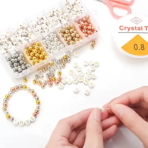 Jewelry Making Kit Alphabet Letter Glass Beads Bracelets Diy Bead