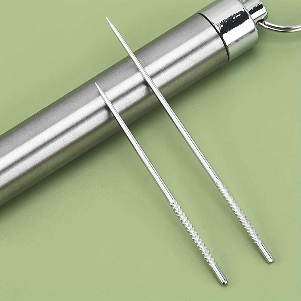 3 Pcs Stainless-Steel Toothpicks Reusable Floss Tooth Picks Scraper Dental  Tools for Teeth Cleaning Steel Dental Pick Kit 
