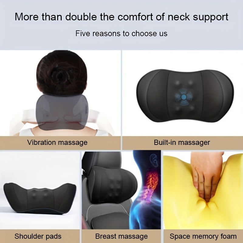 Car Electric Headrest Car Massage Neck Pillow Cushion Waist Cushion Car  Waist Memory Foam Cervical Neck Pillow - Temu