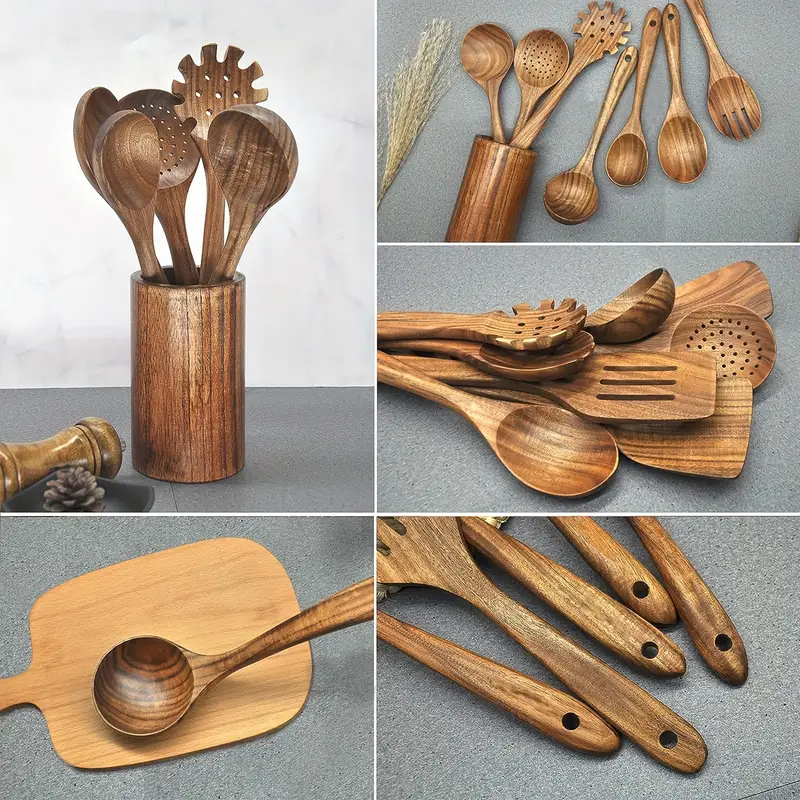 Wooden Utensils For Cooking Wood Utensil Set For Kitchen - Temu