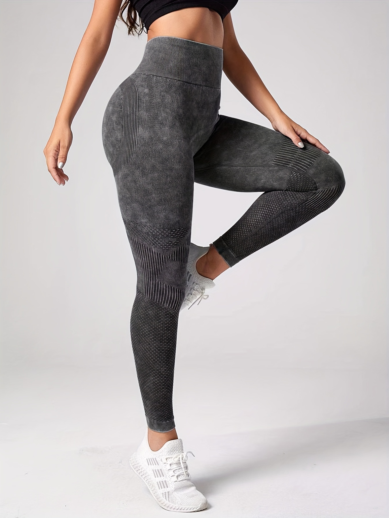 Girls’ Seamless Leggings - Washed Denim Ombre