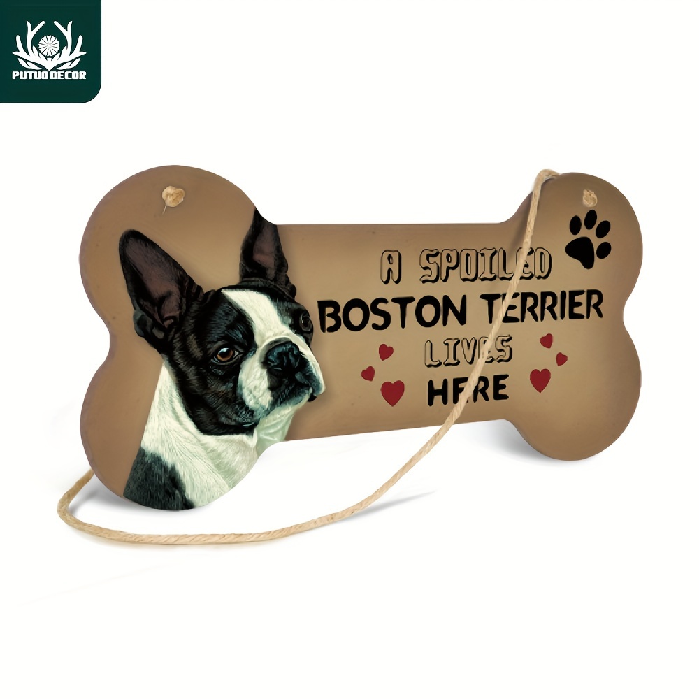 Putuo Decor Dog Tags Wooden Signs Dog Accessories Lovely Pet Tag Sign for  Wooden Hanging Dog Houses Wall Decor Home Decoration