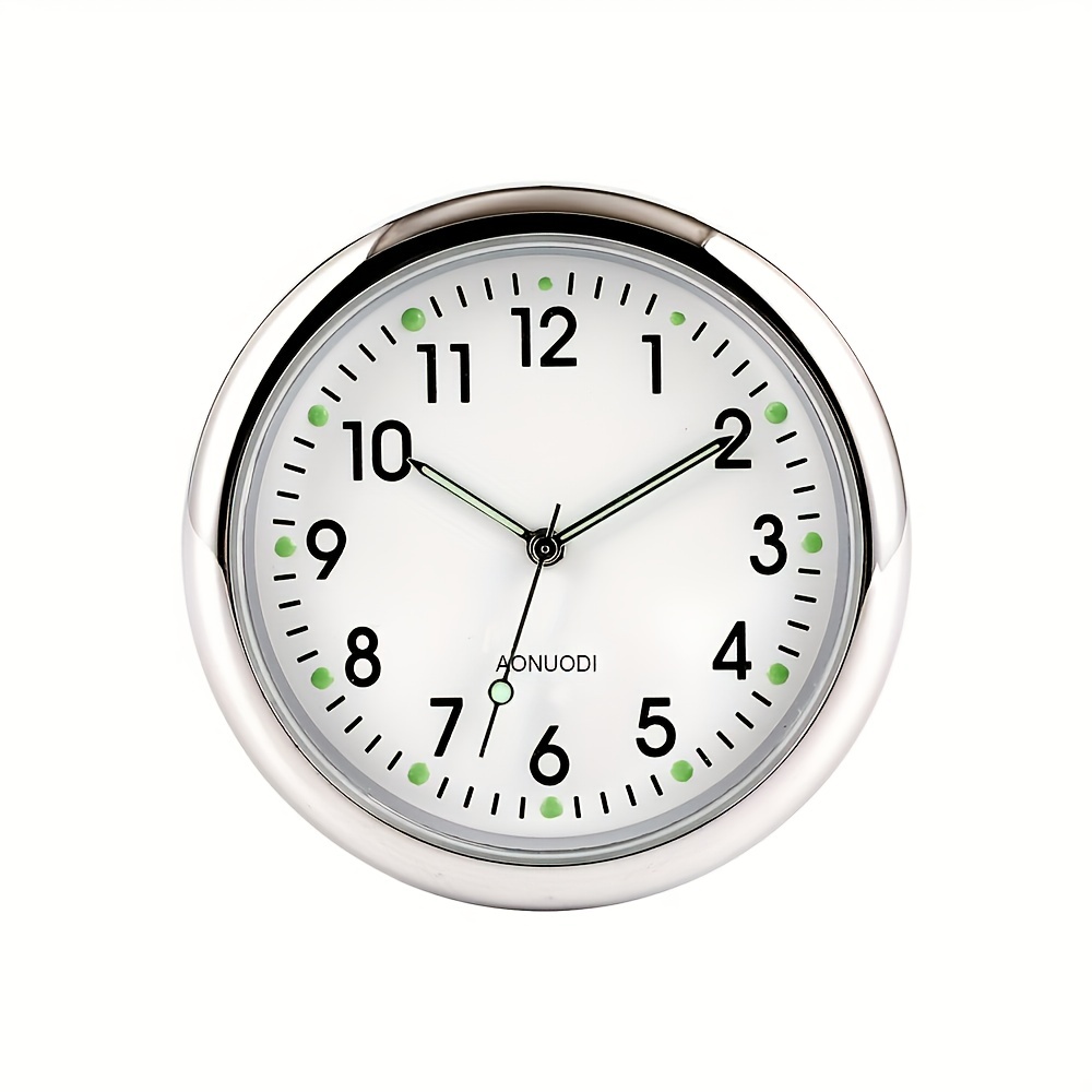 JEDEW Car Clock, Mini Quartz Analog Car Dashboard Time Air Vent Stick-On  Clock Watch for Car Decoration, Universal and Luminous (White) : :  Car & Motorbike