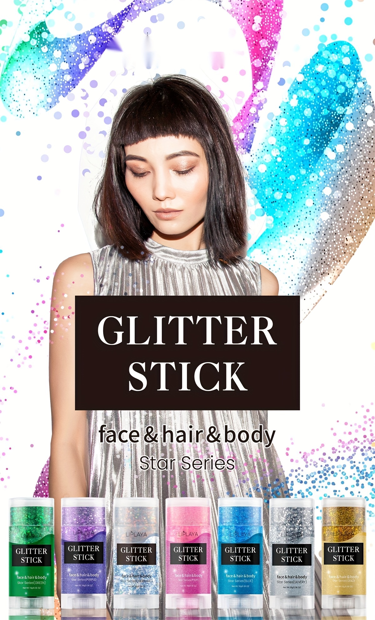 7 Colors Face Body Hair Glitter Stick Star Series Makeup Shine Sparkle  Highlighter Braids Party Club Long Lasting Maquiagem