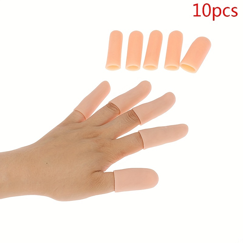 20 piezas de goma para dedos protectores de dedos de 5 tamaños,  almohadillas de dedal de silicona para dedos de varios colores, fundas  protectoras de