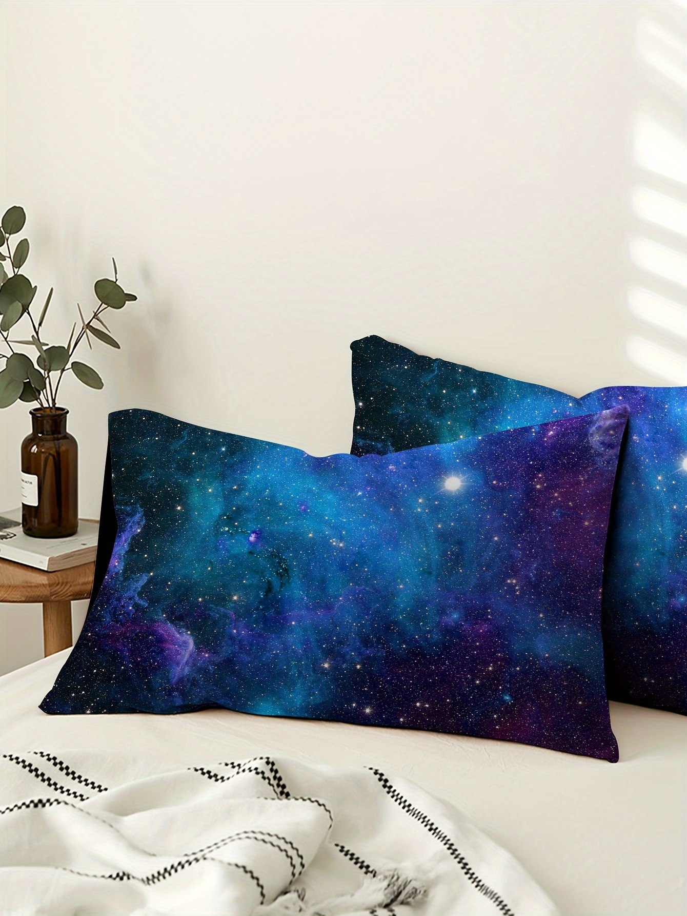 2pcs starry sky planet printed pillowcase without pillow core soft breathable pillow covers   pillow protector for bedroom sofa home decor details 6