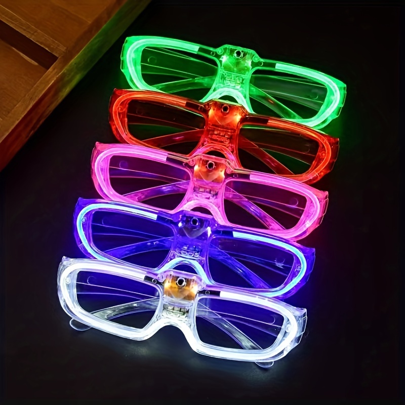 Paquete de 12 lentes iluminados – Paquete de 4 gafas brillantes de colores,  gafas iluminadas para niños y adultos – Gafas LED que brillan en la