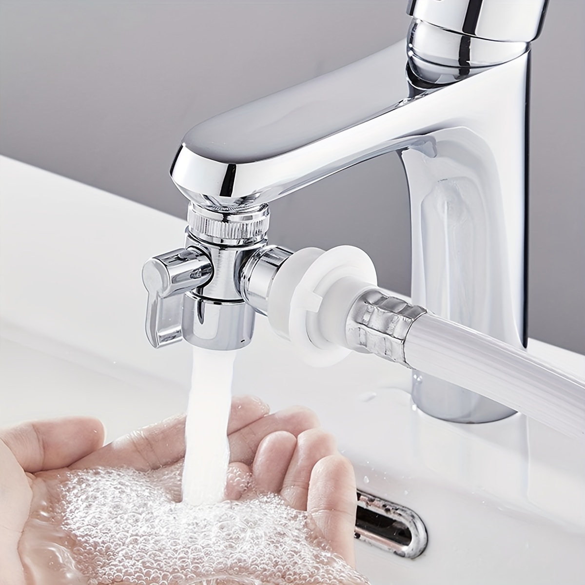 Inverseur de robinet, vanne d'inverseur de robinet d'évier G1/4 résistant à  la corrosion résistant aux hautes températures pour machines à laver :  : Bricolage