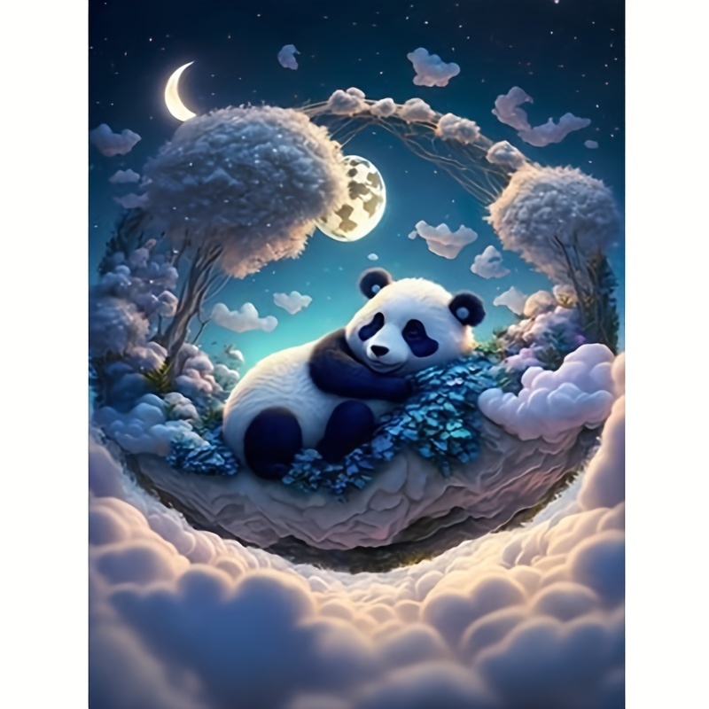 

5d Diamond Painting Set Panda Pattern Suitable For Adults Or Beginners Diy Full Diamond Embroidery Painting Hot Diamond Stickers Diy Dot Diamond Painting Cross Stitch Art Craft Home Wall Decoration