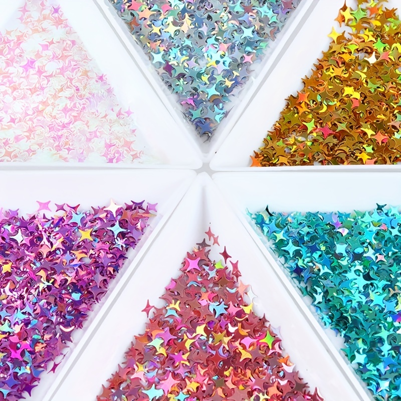 LoveOurHome 6 Colors Star Moon Chunky Glitter Flakes Resin Epoxy  Accessories Holographic Black Blue Stars Glitters Confetti Crafts Sequins  Decor for