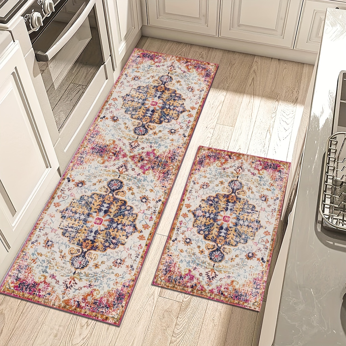 Vintage Boho Kitchen Floor Mat Non slip Oil proof Floor Mat - Temu