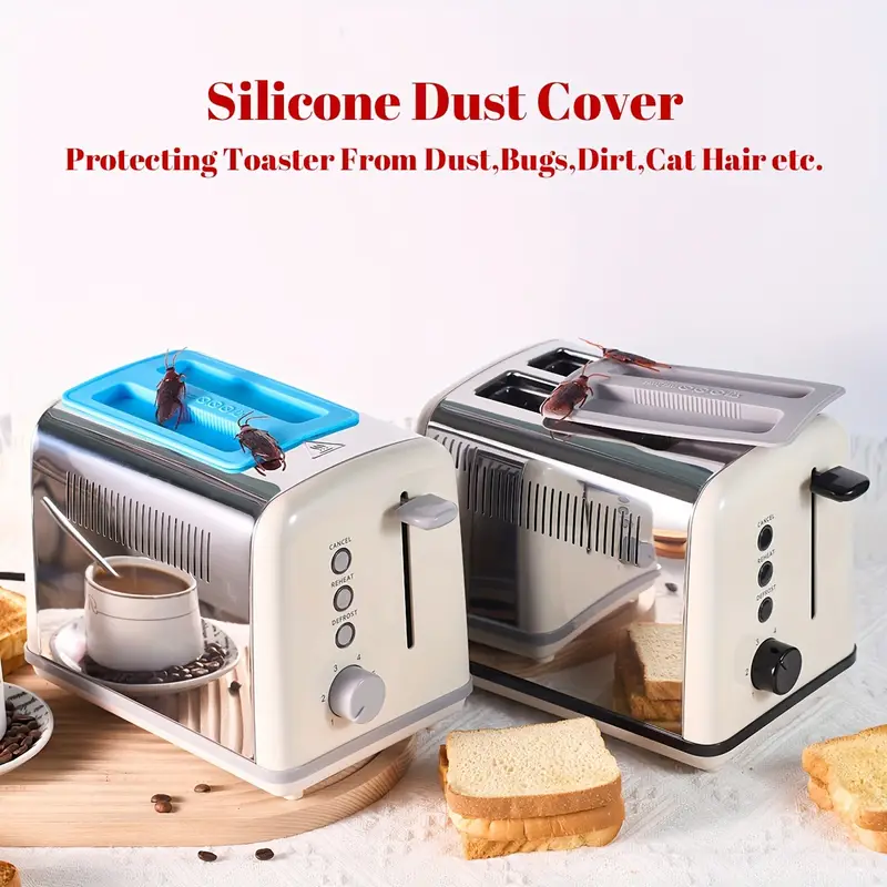Dustproof Cover,dust Cover For Toaster,bpa Free,food Safety  Plastic,silicone Protecting Toaster From Dustdirt,spills,splash, Critters,toaster  Accessories,silicon Kitchen Gadget For Toaster,wide Slot Toaster Lid,small  Gift For Kitchen Toaster - Temu