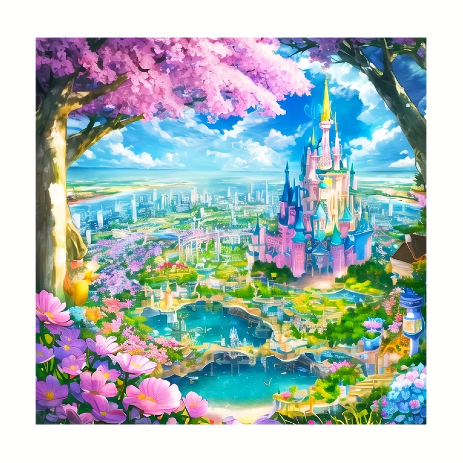 Diy Castle Paint By Numbers Kits On Canvas For Adults - Temu