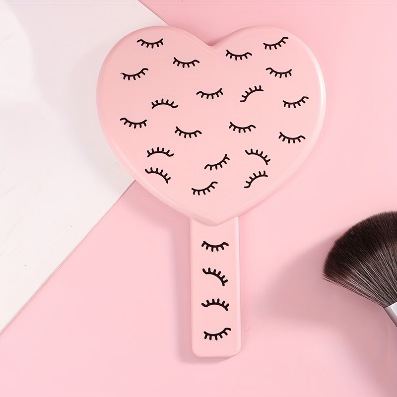 Heart Shaped Handheld Makeup Mirror Portable Travel Mirror
