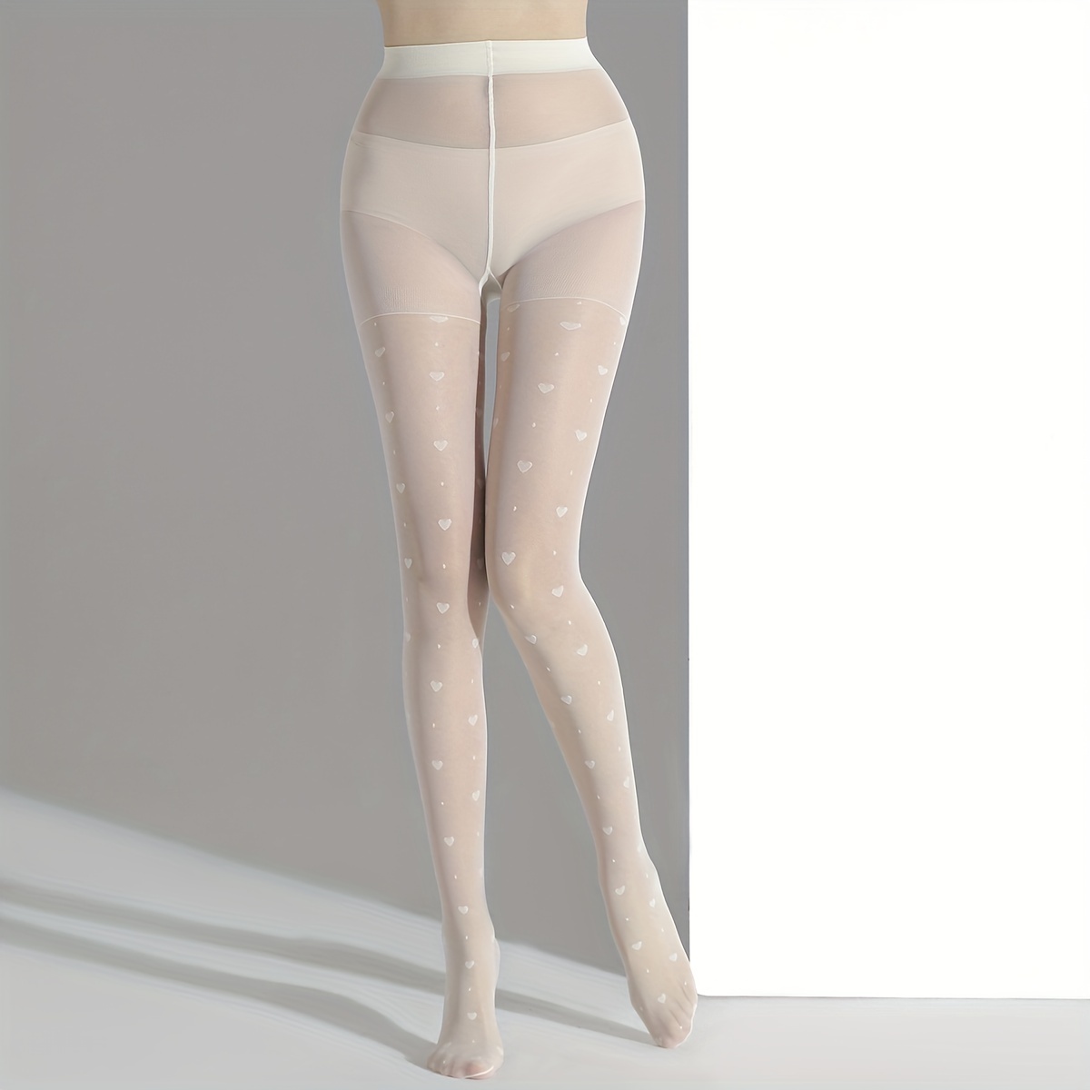 Opaque Slim Tights High Waist Elastic Footed Pantyhose - Temu Canada