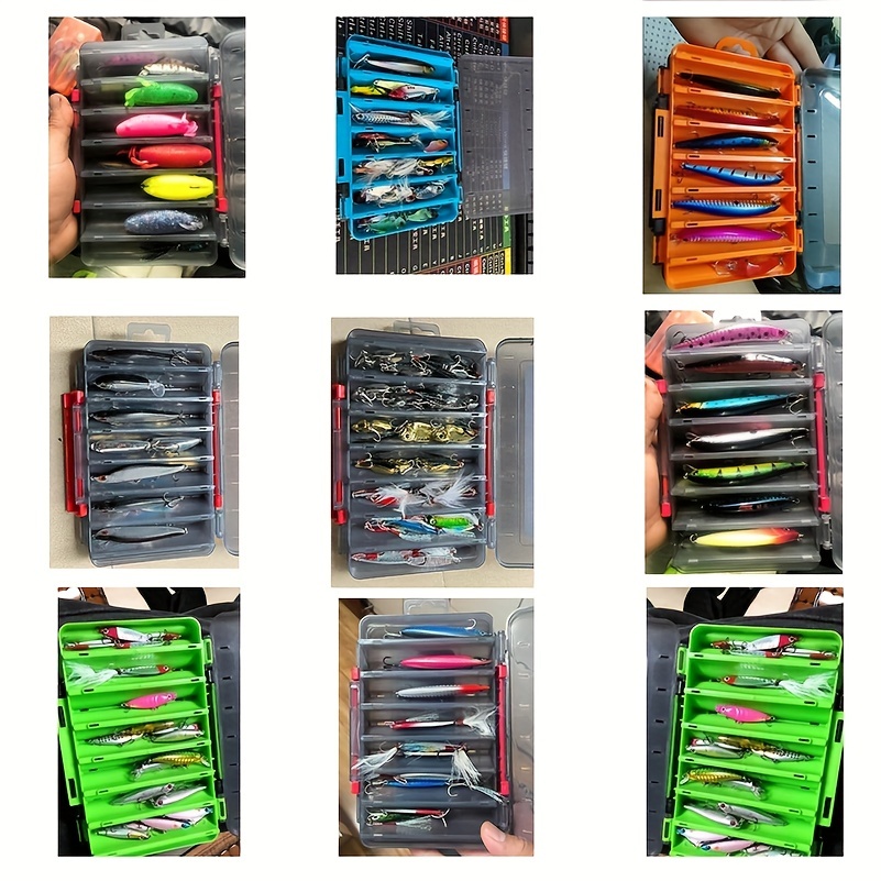 OriGlam Fishing Lure Box Tackle Storage Trays Fishing Tackle Storage,  Double Side 14 Compartments, Waterproof Accessory Box Fish