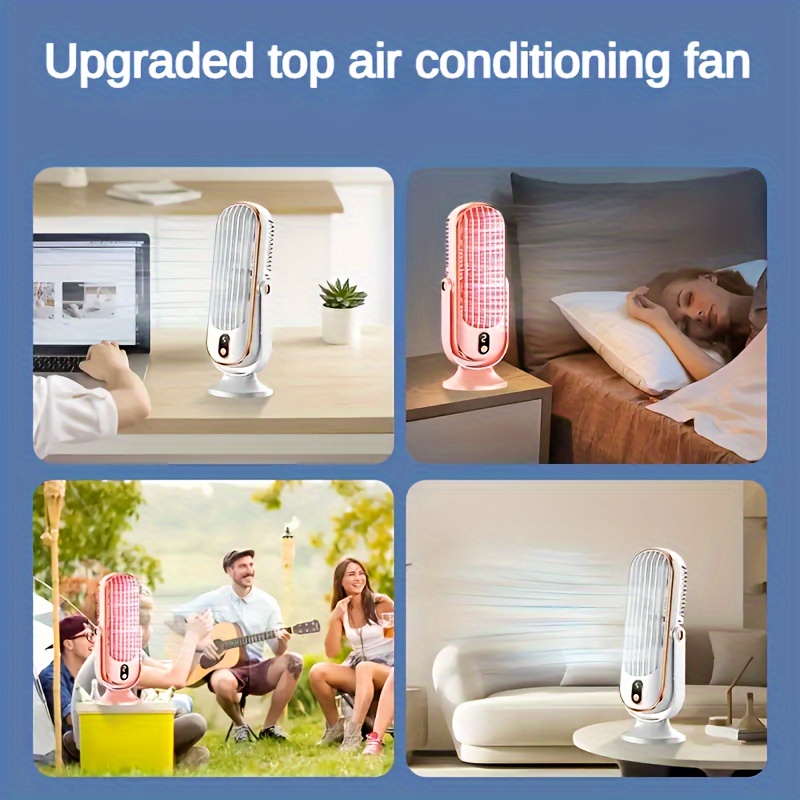 1pc portable air conditioner fan large battery dual motor household small air cooler 5 speed air cooling fan 720 surround air blower office tourism camping outdoor rv portable usb fan thanksgiving halloween christmas gift