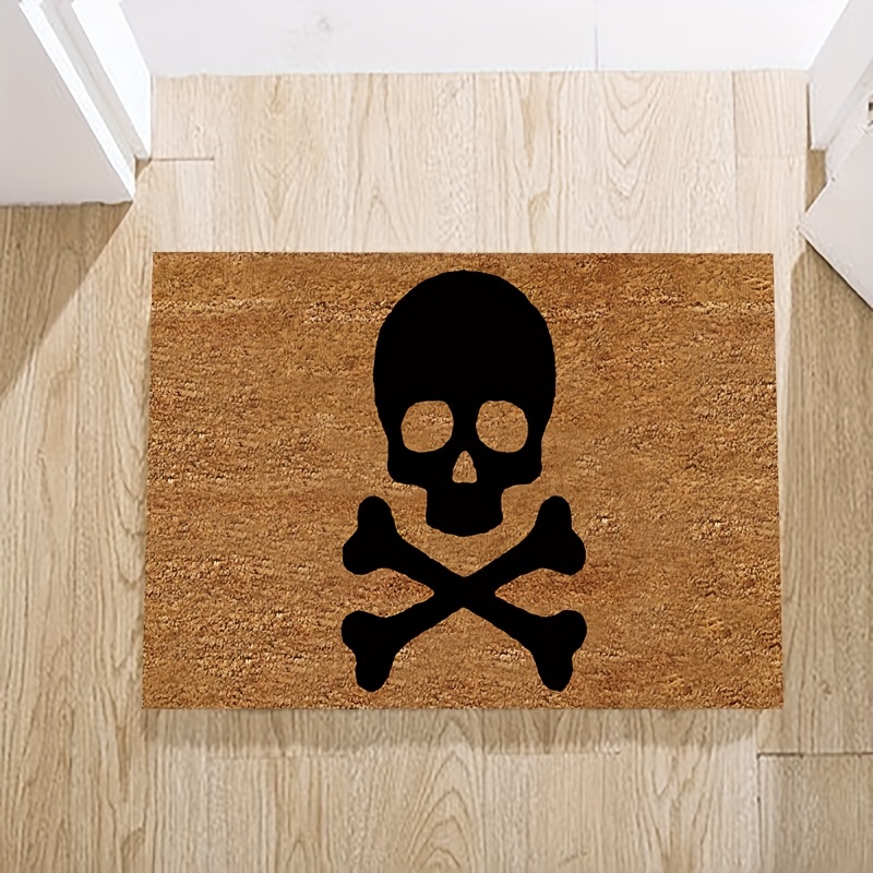 English Skull Door Mat Non Slip Rug for Home Kitchen