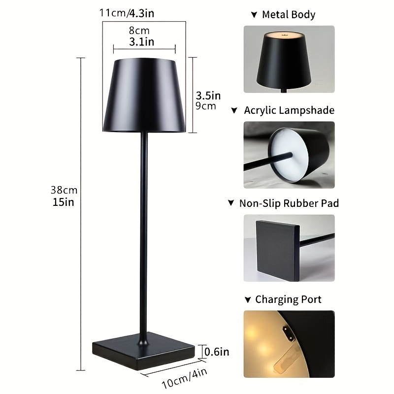 YIBEN Cordless Table Lamp, Rechargeable LED Battery 5000mAh Metal USB  Portable Powered Desk Lamp, 3 …See more YIBEN Cordless Table Lamp,  Rechargeable