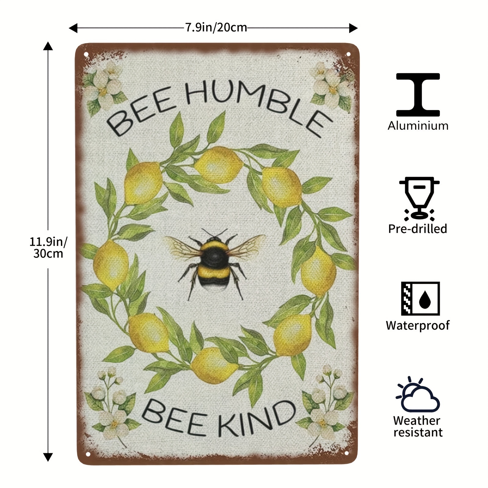 Retro Antique Tin Sign Bumblebee Honey Insect Metal Tin - Temu