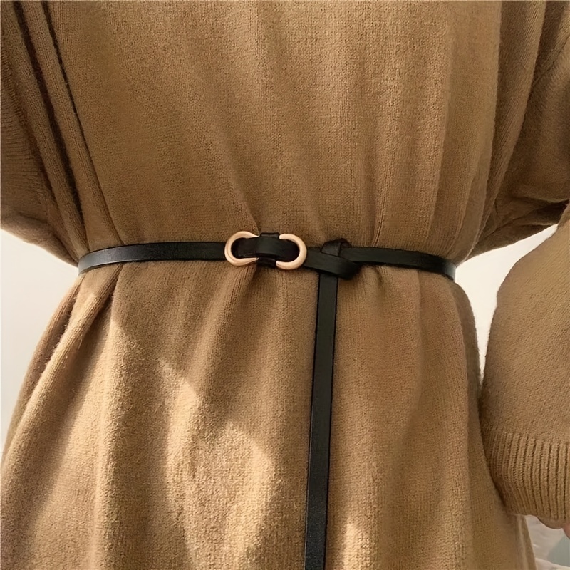 Women's Thin PU Dress Belt Vintage Soft Waistband