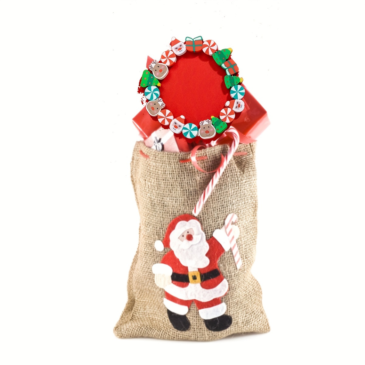 Christmas Soft Clay Beaded Bracelets Cute Santa Claus - Temu