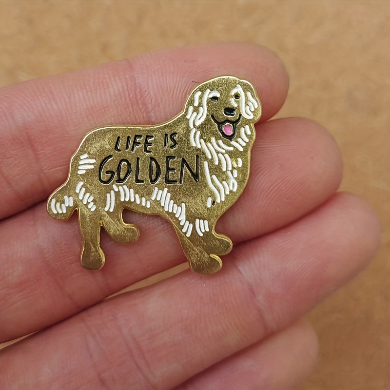 Golden clearance retriever brooch