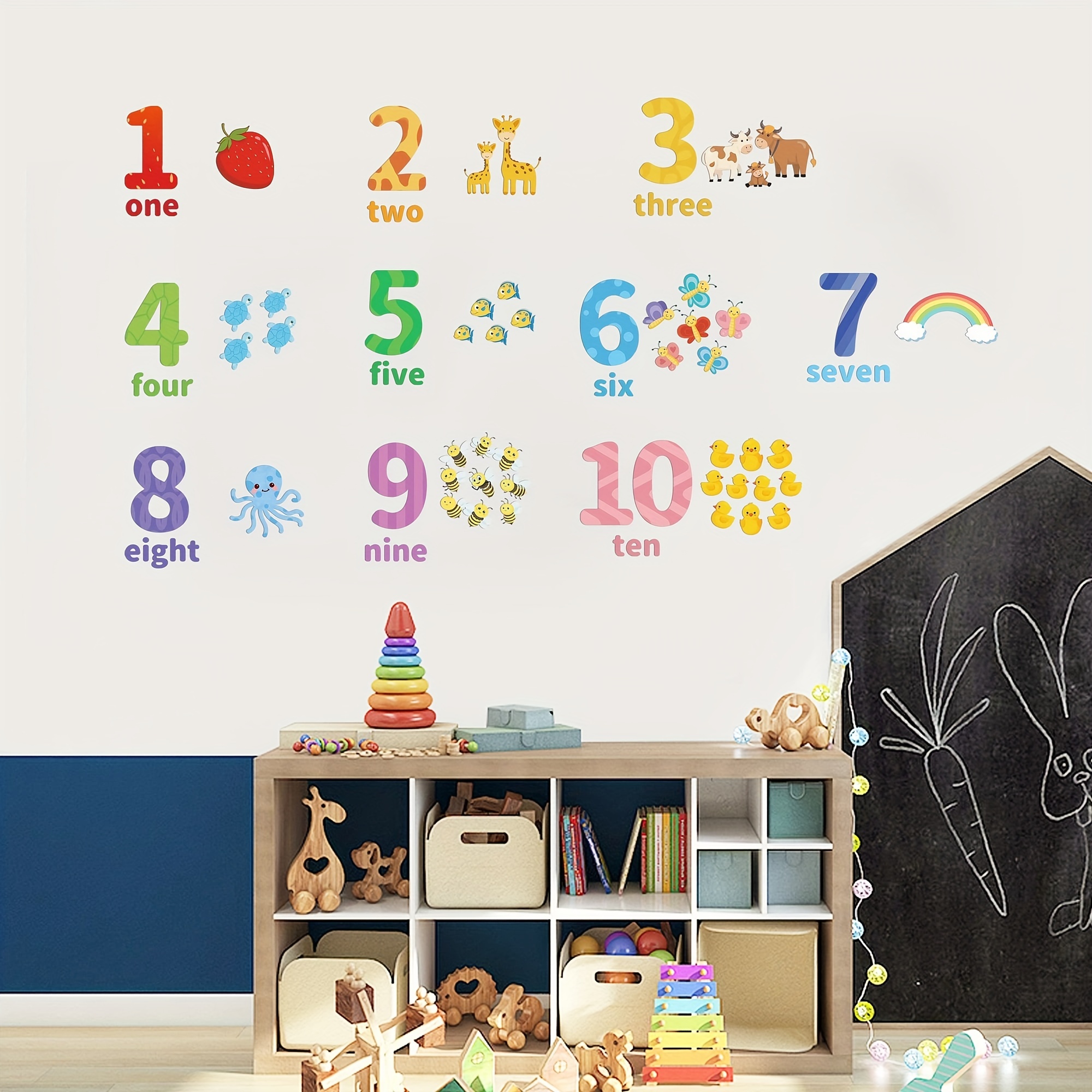 Baby Products Online - Numbers Learn Kids Wall Stickers Peel and Paste  Animal Number 1-10 Wall Stickers Educational Classroom Stickers for Kids  Bedroom Living Room Bedroom Games Room Decorations - Kideno