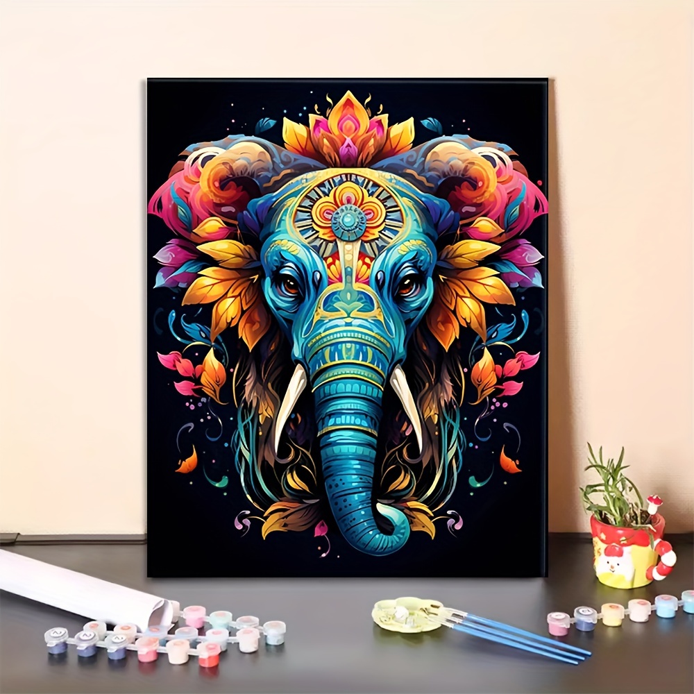 Paint By Numbers For Adults Flower And Elephant Painting By - Temu