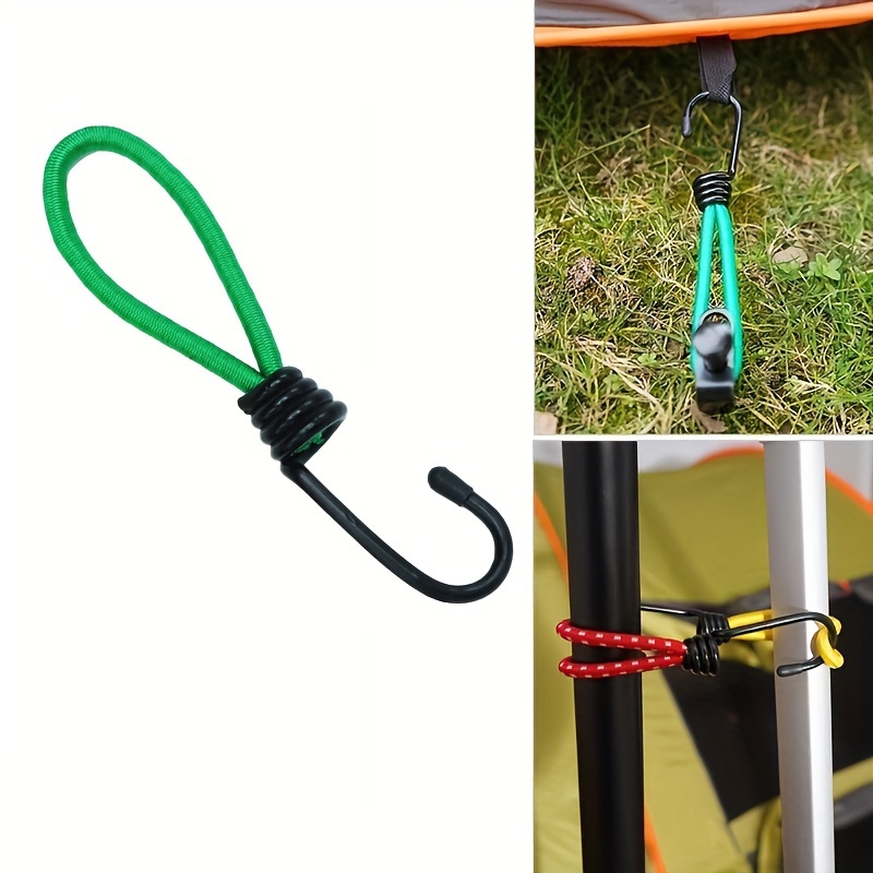 6pcs Abrasion Resistant Bungee Straps With Durable Metal Hooks, Includes  4mm*10, 8mm*12, 24, 36 Elastic Bungie Cord For Outdoor Tent, Luggage  Rack