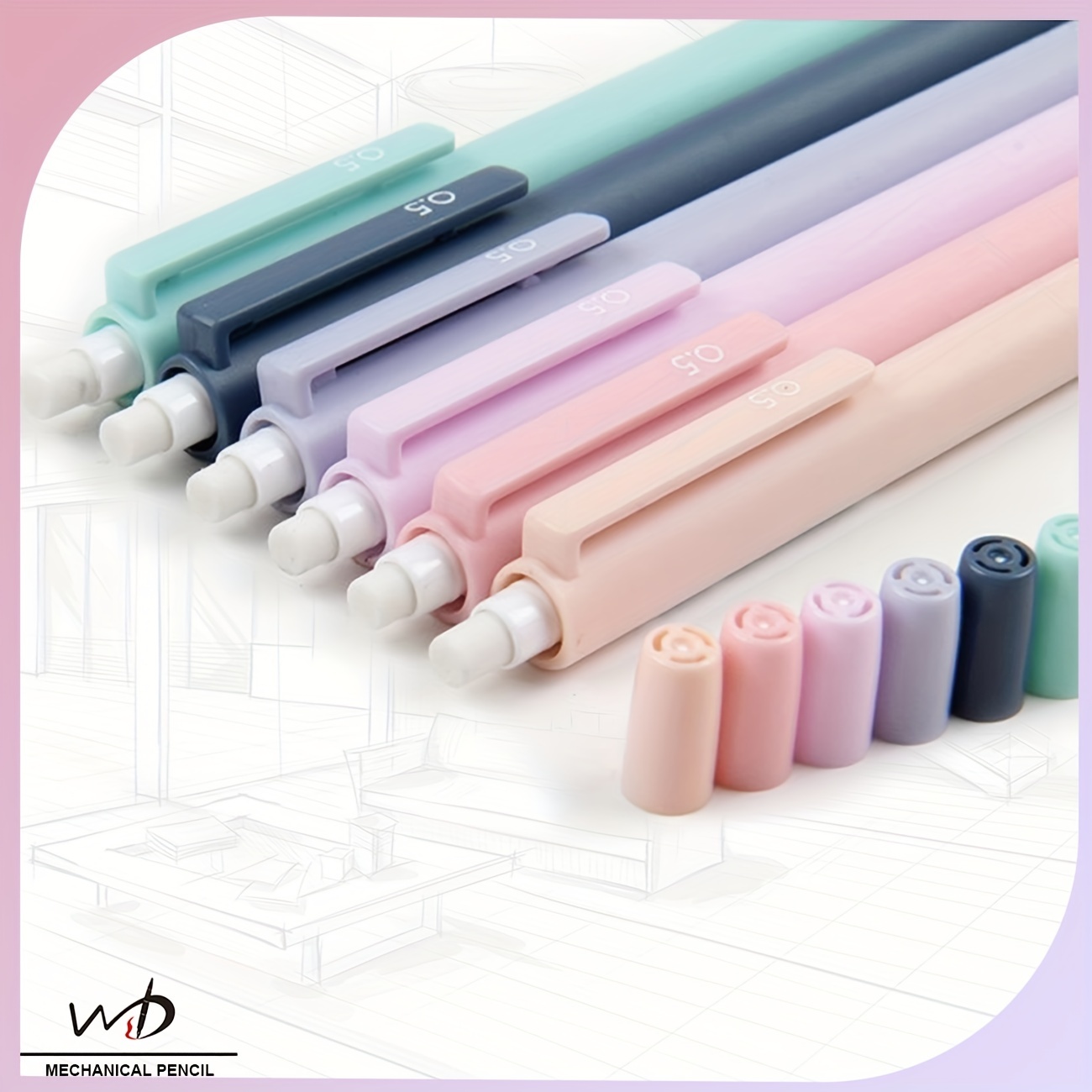 Aesthetic Mechanical Pencil Set For Kids Pastel Pencils 6 - Temu