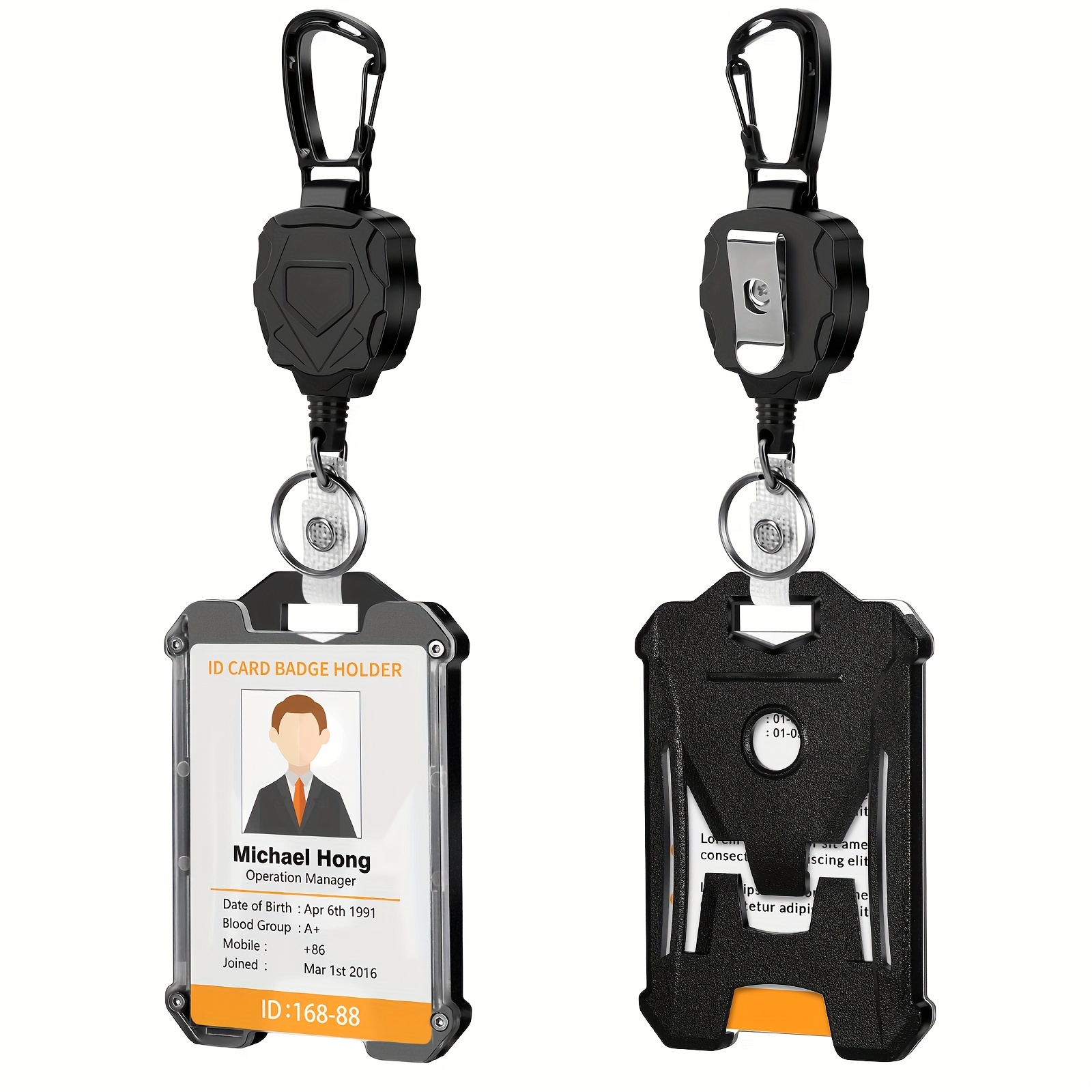 Retractable Heavy Duty Badge Reels - Id Badge Holder With