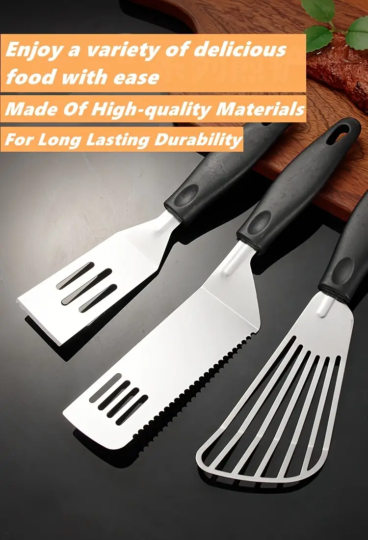3PCS Mini Spatula Set, Stainless Steel Metal Spatula Fish Spatula, Cutter  And Serve Turner, Flipping Or Cooking, Ideal For Cooking Brownie, Lasagna, P